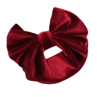 HB114-BU: Burgundy Velour Headband w/Bow